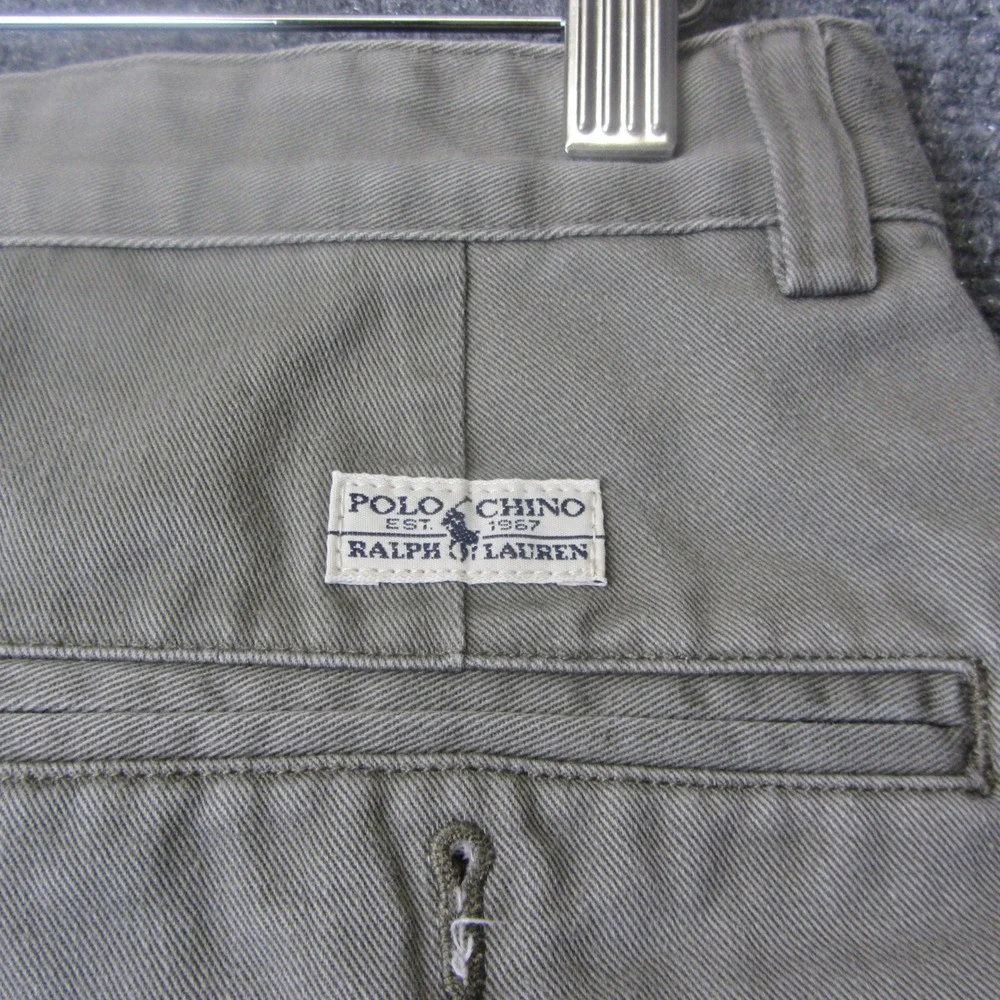 Polo Ralph Lauren Pleated Chino Pants Mens 32x30 Gray Khaki Classic Casual VTG